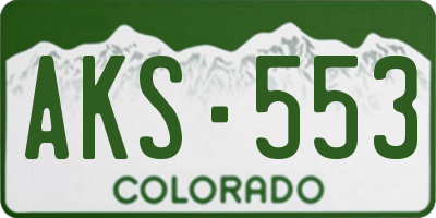 CO license plate AKS553