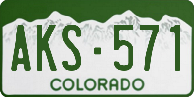 CO license plate AKS571