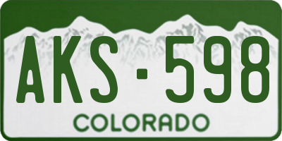 CO license plate AKS598