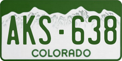 CO license plate AKS638