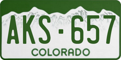 CO license plate AKS657