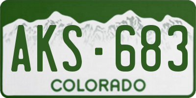 CO license plate AKS683