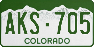 CO license plate AKS705