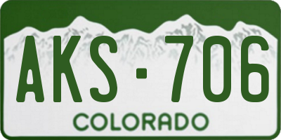 CO license plate AKS706