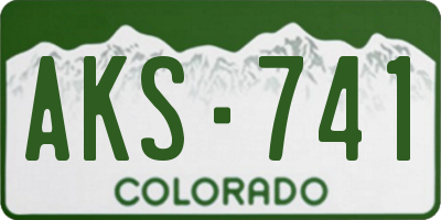 CO license plate AKS741