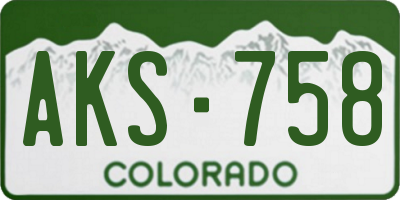 CO license plate AKS758