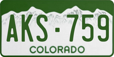 CO license plate AKS759