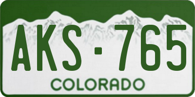 CO license plate AKS765