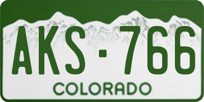 CO license plate AKS766