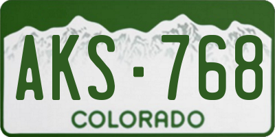 CO license plate AKS768