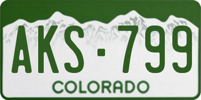 CO license plate AKS799