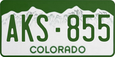 CO license plate AKS855