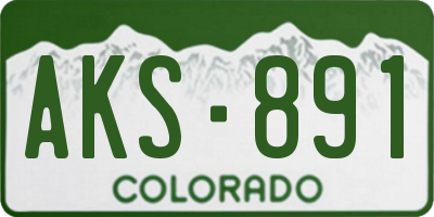 CO license plate AKS891