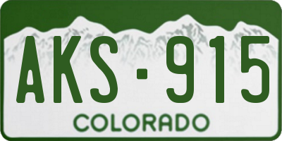 CO license plate AKS915