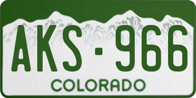 CO license plate AKS966
