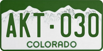 CO license plate AKT030