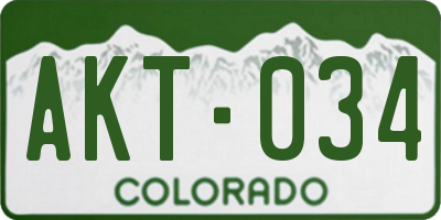 CO license plate AKT034