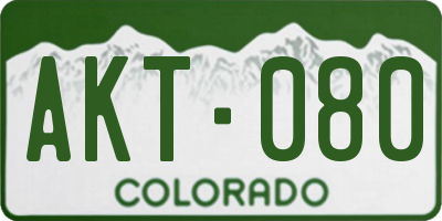 CO license plate AKT080