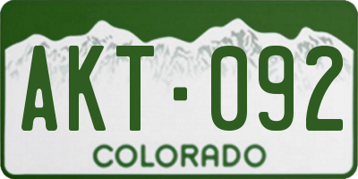 CO license plate AKT092