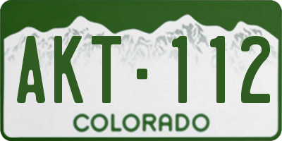 CO license plate AKT112