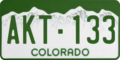 CO license plate AKT133