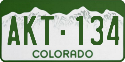 CO license plate AKT134