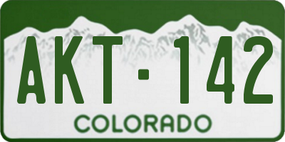 CO license plate AKT142