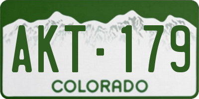 CO license plate AKT179