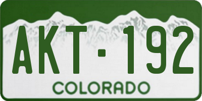 CO license plate AKT192