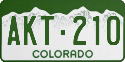 CO license plate AKT210