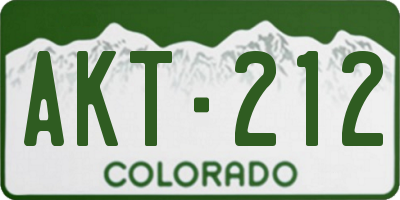 CO license plate AKT212
