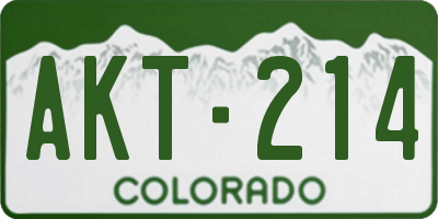 CO license plate AKT214