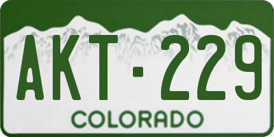 CO license plate AKT229