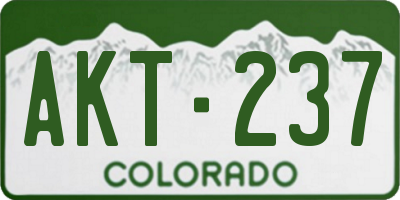 CO license plate AKT237