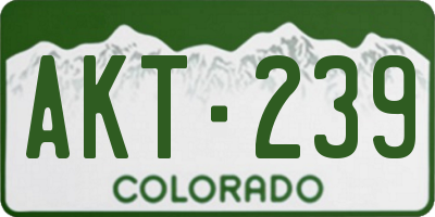 CO license plate AKT239