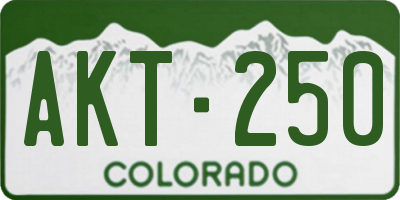 CO license plate AKT250