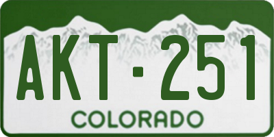 CO license plate AKT251