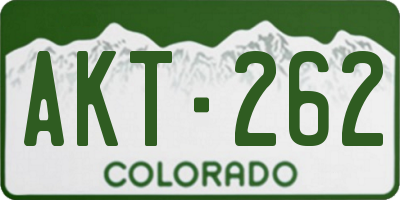 CO license plate AKT262
