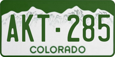 CO license plate AKT285