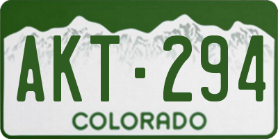 CO license plate AKT294