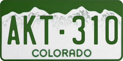 CO license plate AKT310