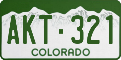 CO license plate AKT321