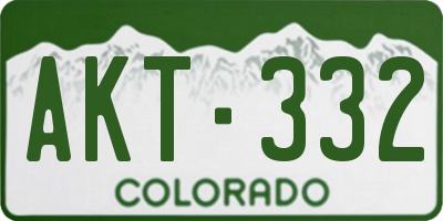 CO license plate AKT332