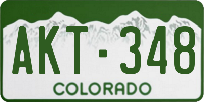 CO license plate AKT348