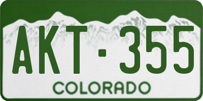 CO license plate AKT355