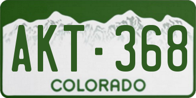 CO license plate AKT368