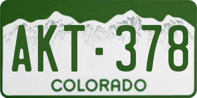 CO license plate AKT378