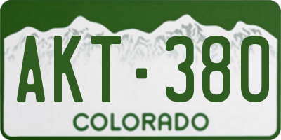 CO license plate AKT380