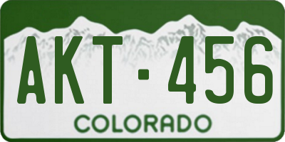 CO license plate AKT456