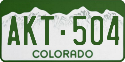 CO license plate AKT504